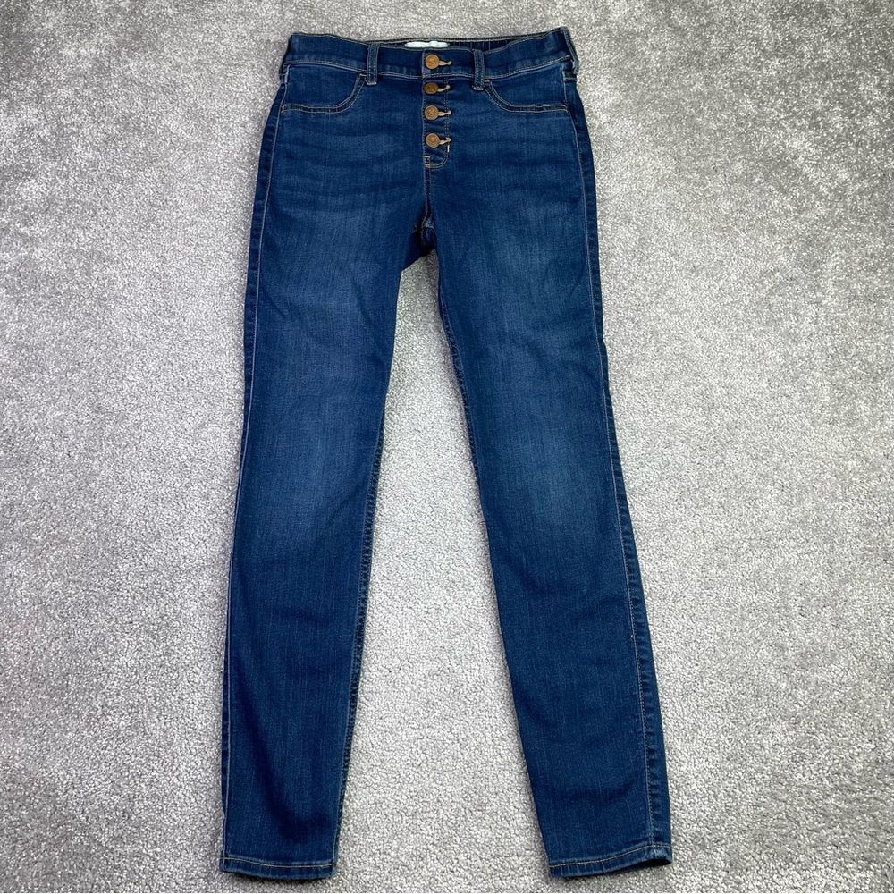 Abercrombie Kids Jeans Girl’s 15/16 Blue Legging High Rise Pull On Dark Wash